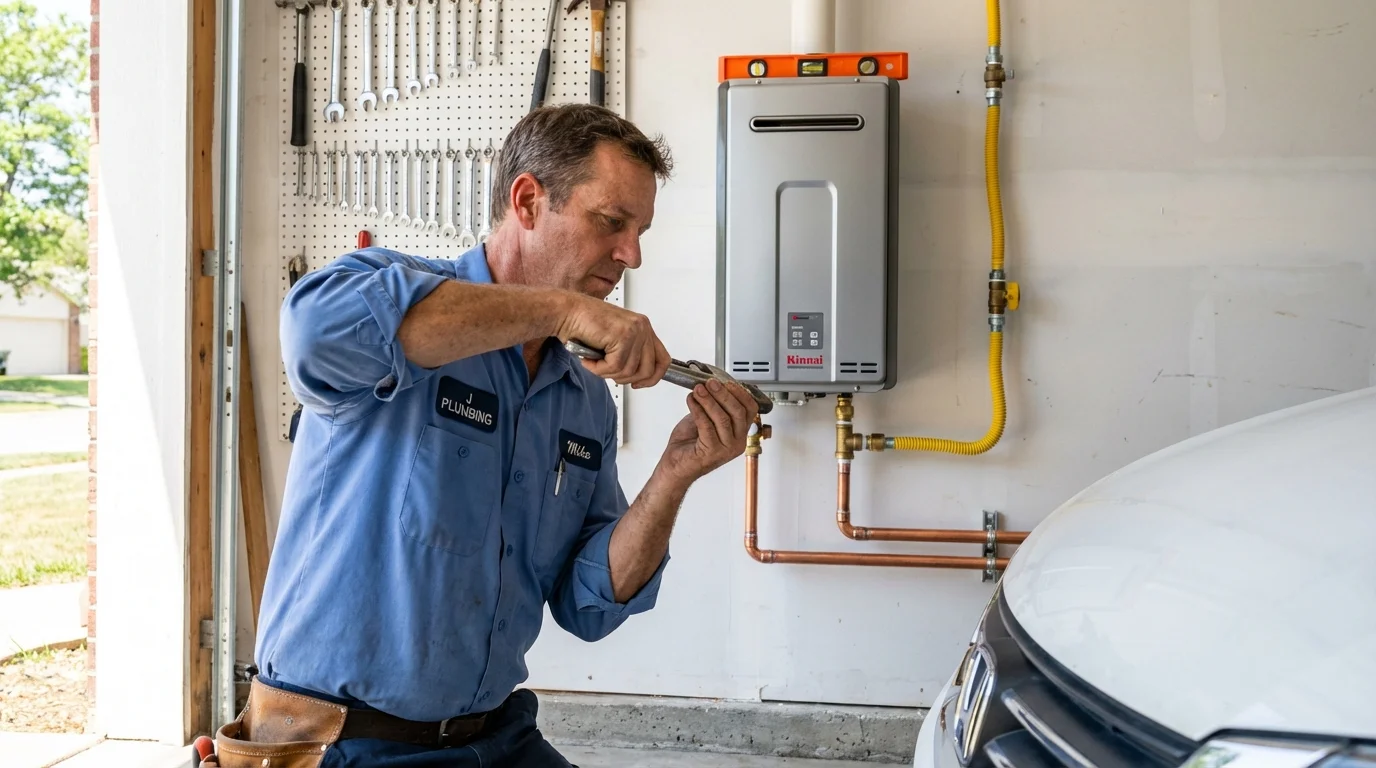 Tankless water heater installation by a Johns Plumbing LLC plumber in Corte Madera
